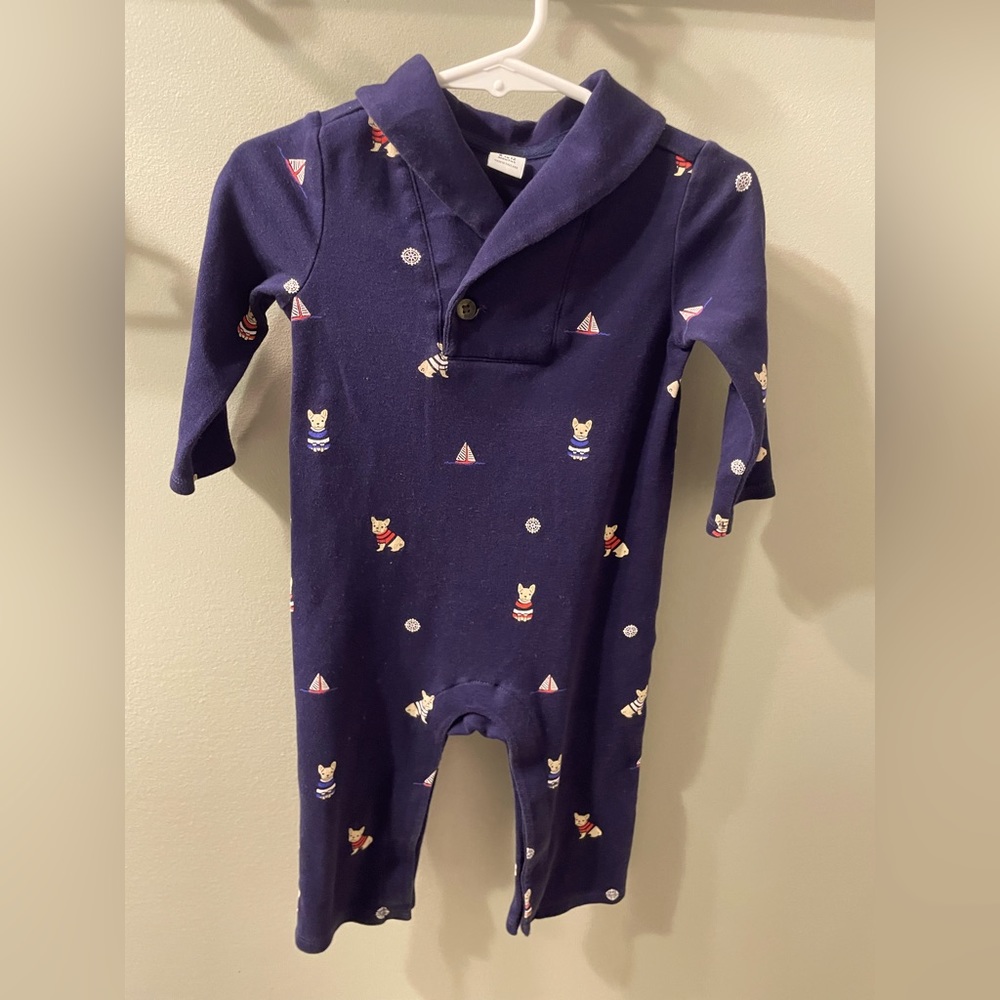 Janie and Jack cowl neck long sleeve romper.